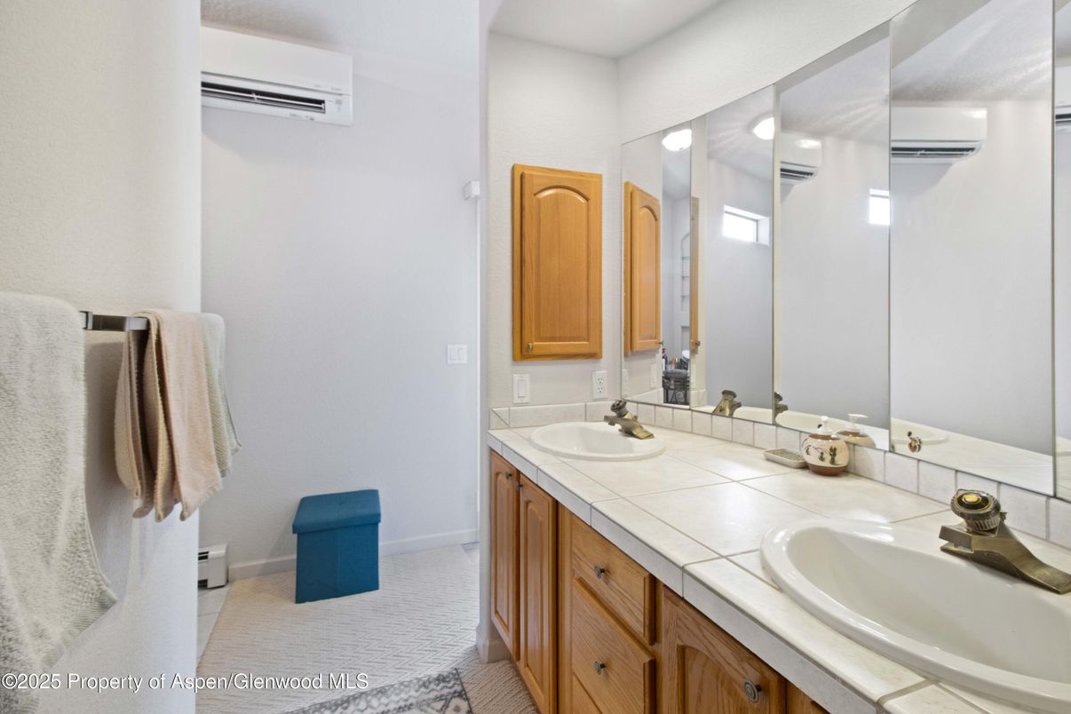 Bathroom, Dual Sink Vanities, Interior, Tile Countertops