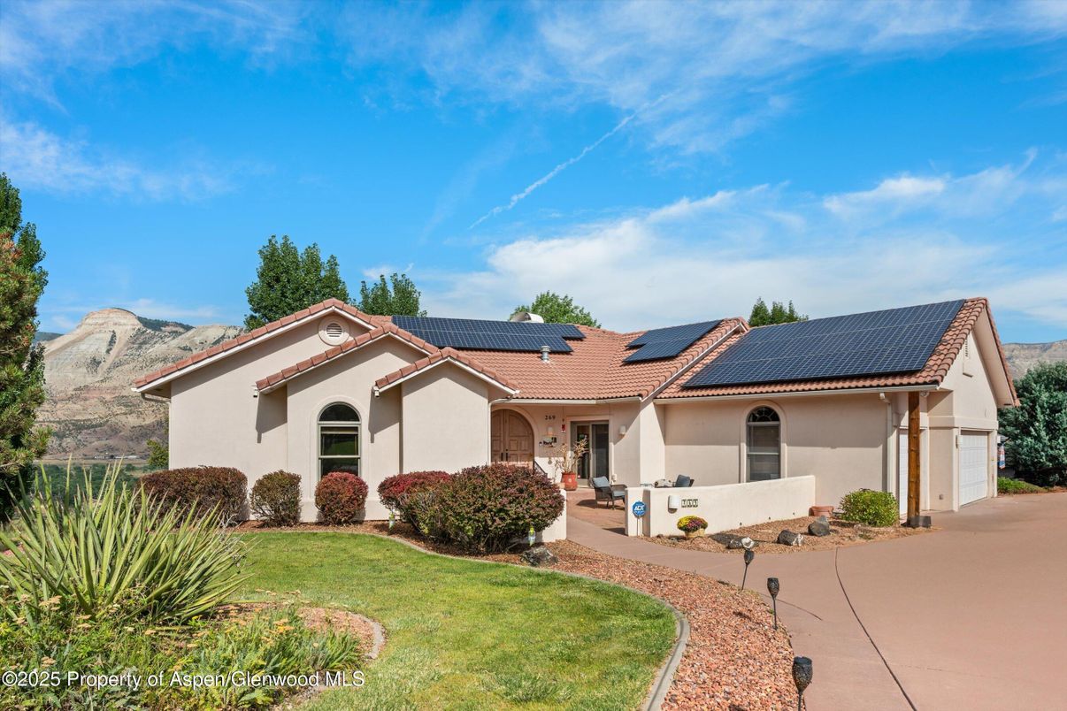 Attached, Exterior, Facade, Solar Panels, Spanish Mediterranean