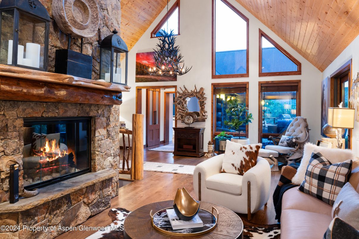 Fireplace, Interior, Living room, Wooden Ceilings, Wood Texture Flooring