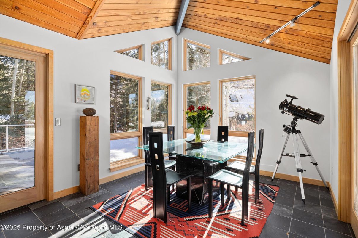 Dining room, Interior, Wooden Ceilings