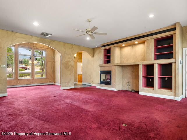 Empty room, Fireplace, Interior, Recessed Lighting
