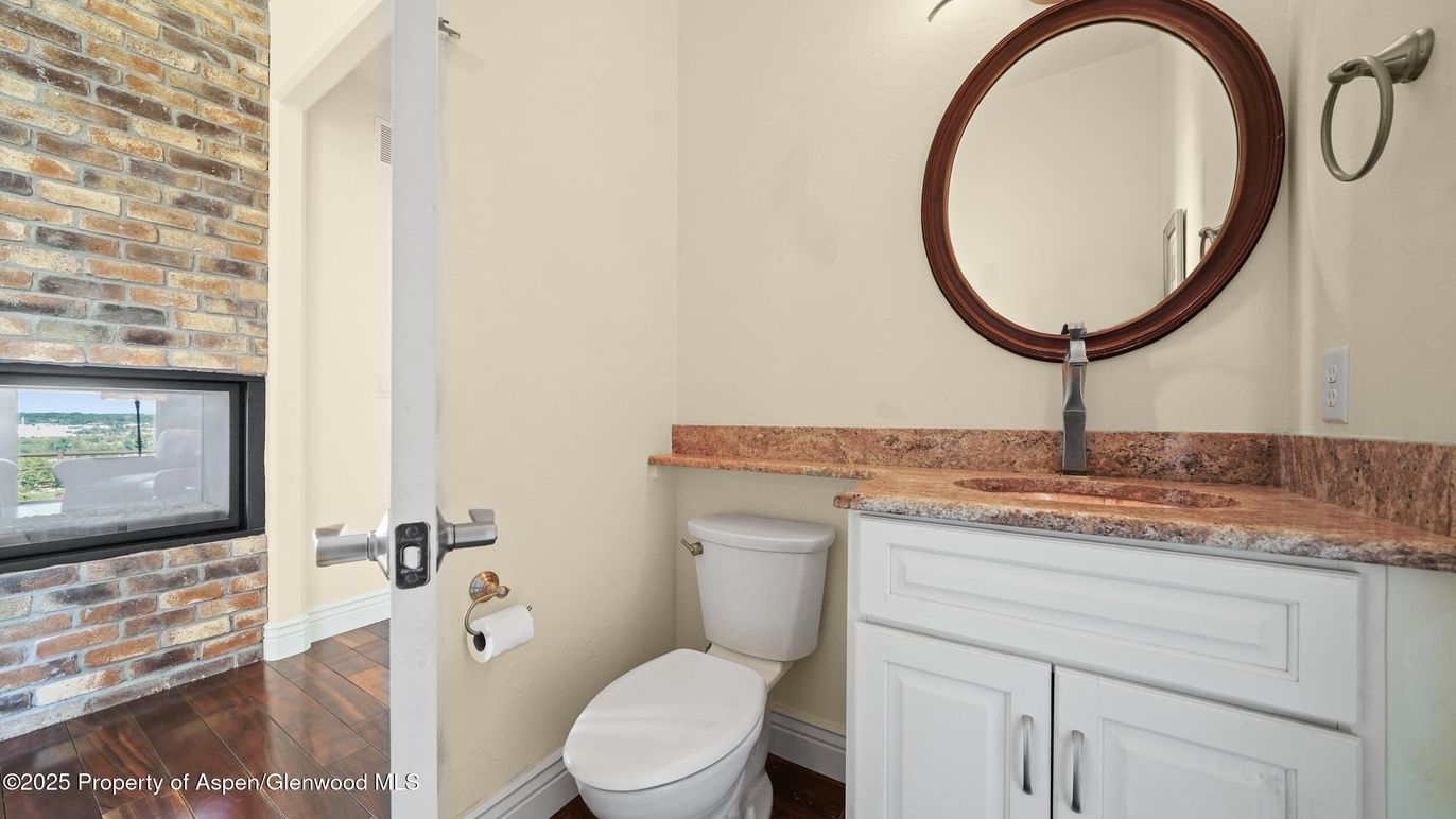 Bathroom, Interior, Stone Walls, Wood Texture Flooring
