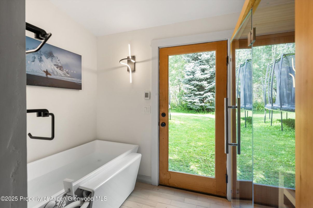 Bathroom, Free Standing Baths, Interior, Wood Texture Flooring