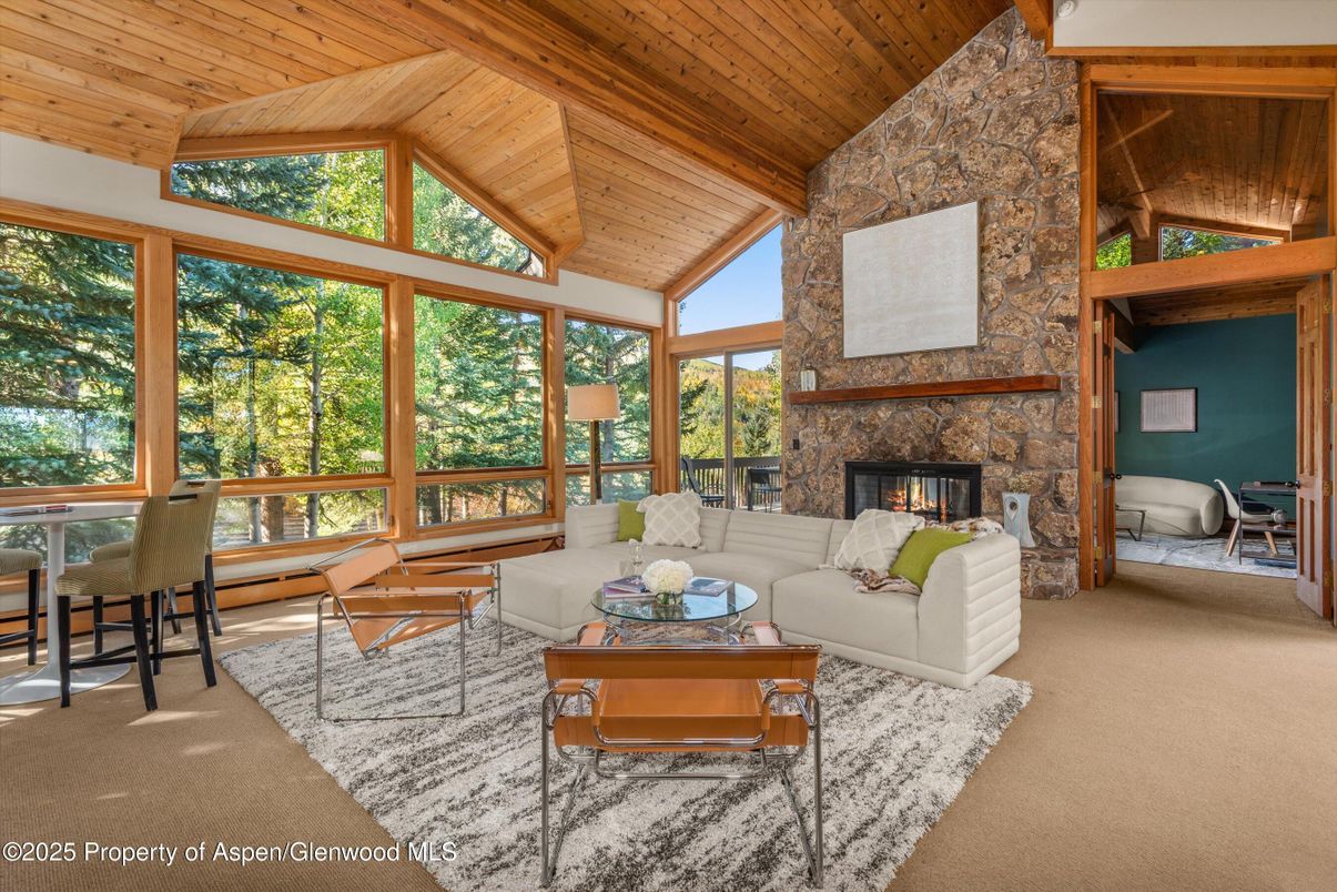 Fireplace, Interior, Living room, Stone Walls, Wooden Ceilings