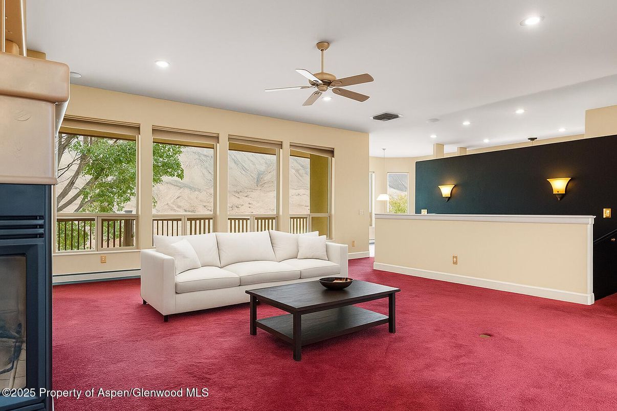 Fireplace, Interior, Living room, Recessed Lighting