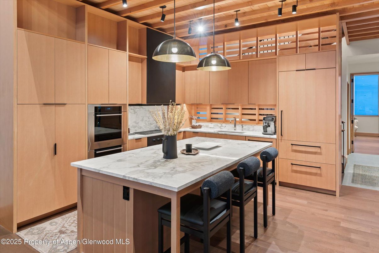 Interior, Kitchen, Pendant Lights, Wood Texture Flooring