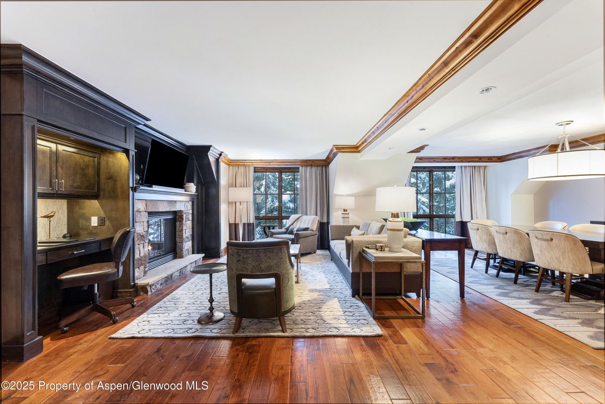 Dining room, Fireplace, Interior, Living room, Wood Texture Flooring