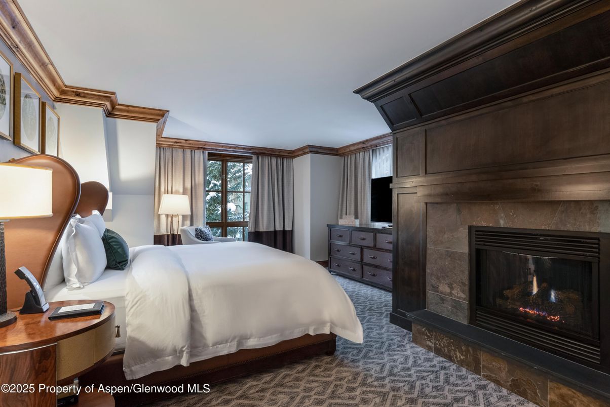 Bedroom, Fireplace, Interior