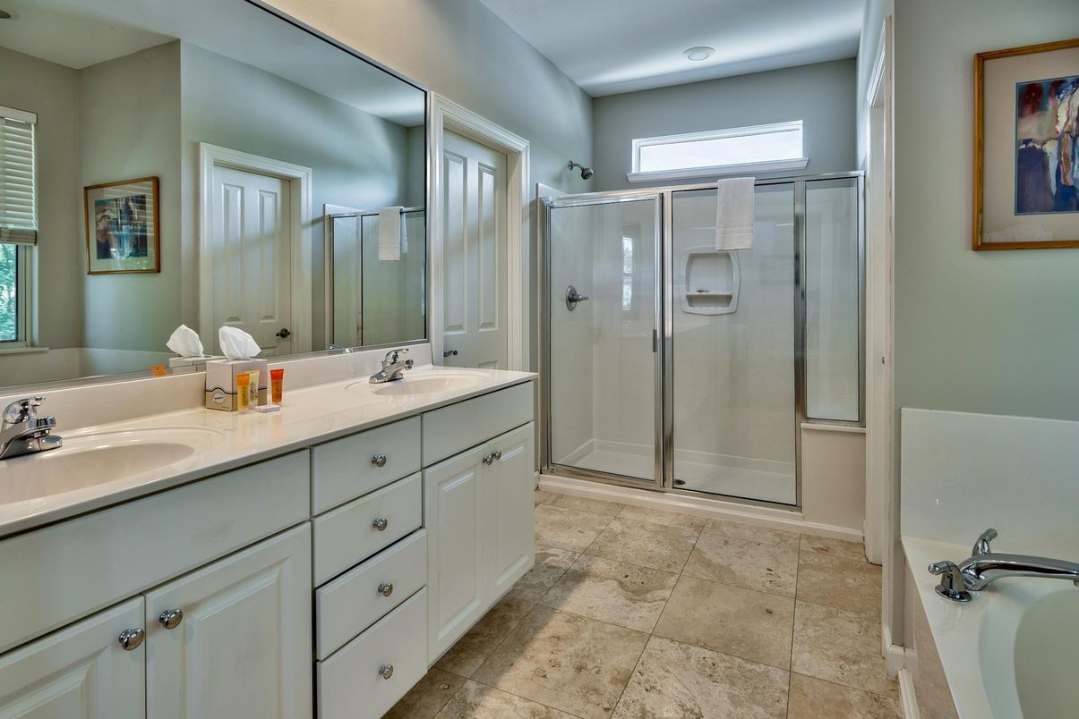 Bathroom, Dual Sink Vanities, Glass Shower, Interior