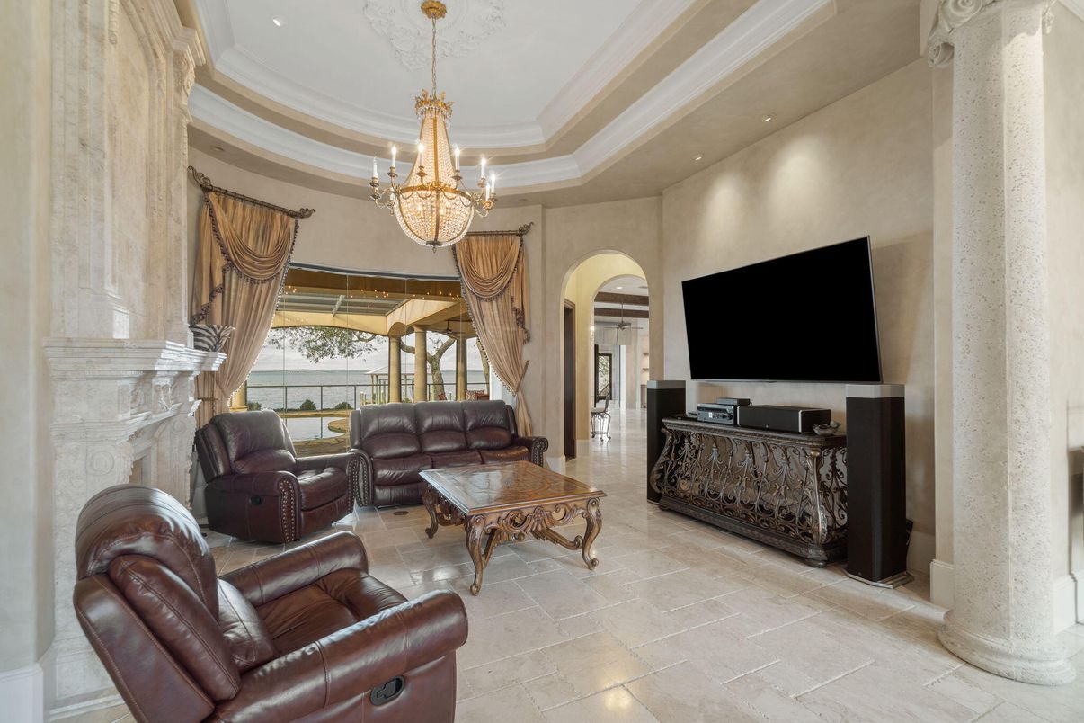 Chandelier, Interior, Living room, Recessed Lighting
