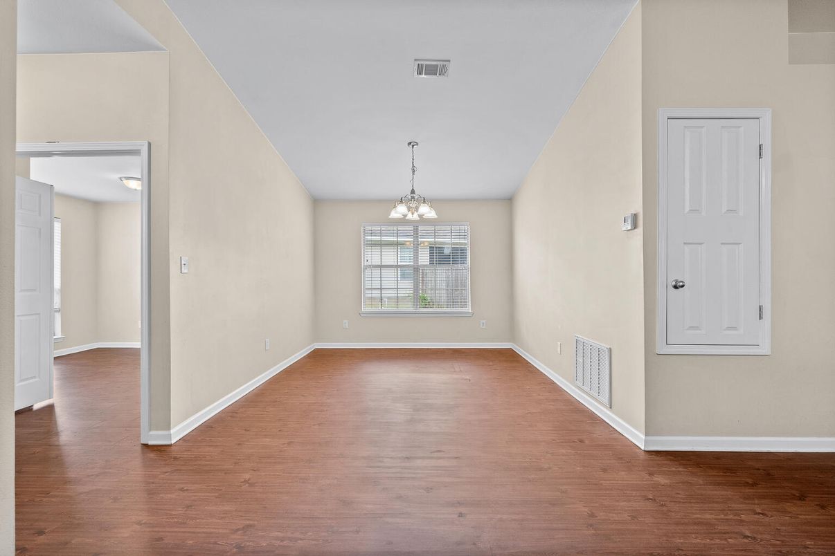 Chandelier, Empty room, Interior, Wood Texture Flooring