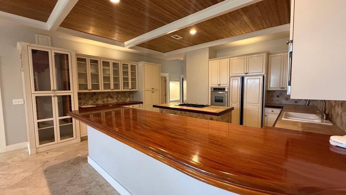Interior, Kitchen, Recessed Lighting, Stainless Steel Appliances, Wooden Ceilings