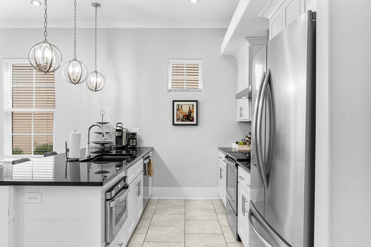 Interior, Kitchen, Pendant Lights, Recessed Lighting, Stainless Steel Appliances