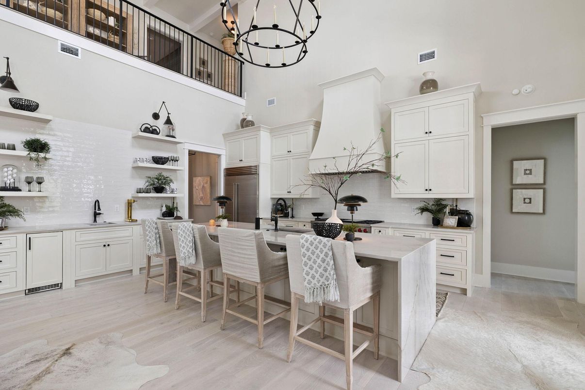Chandelier, Interior, Kitchen, Pendant Lights, Wood Texture Flooring