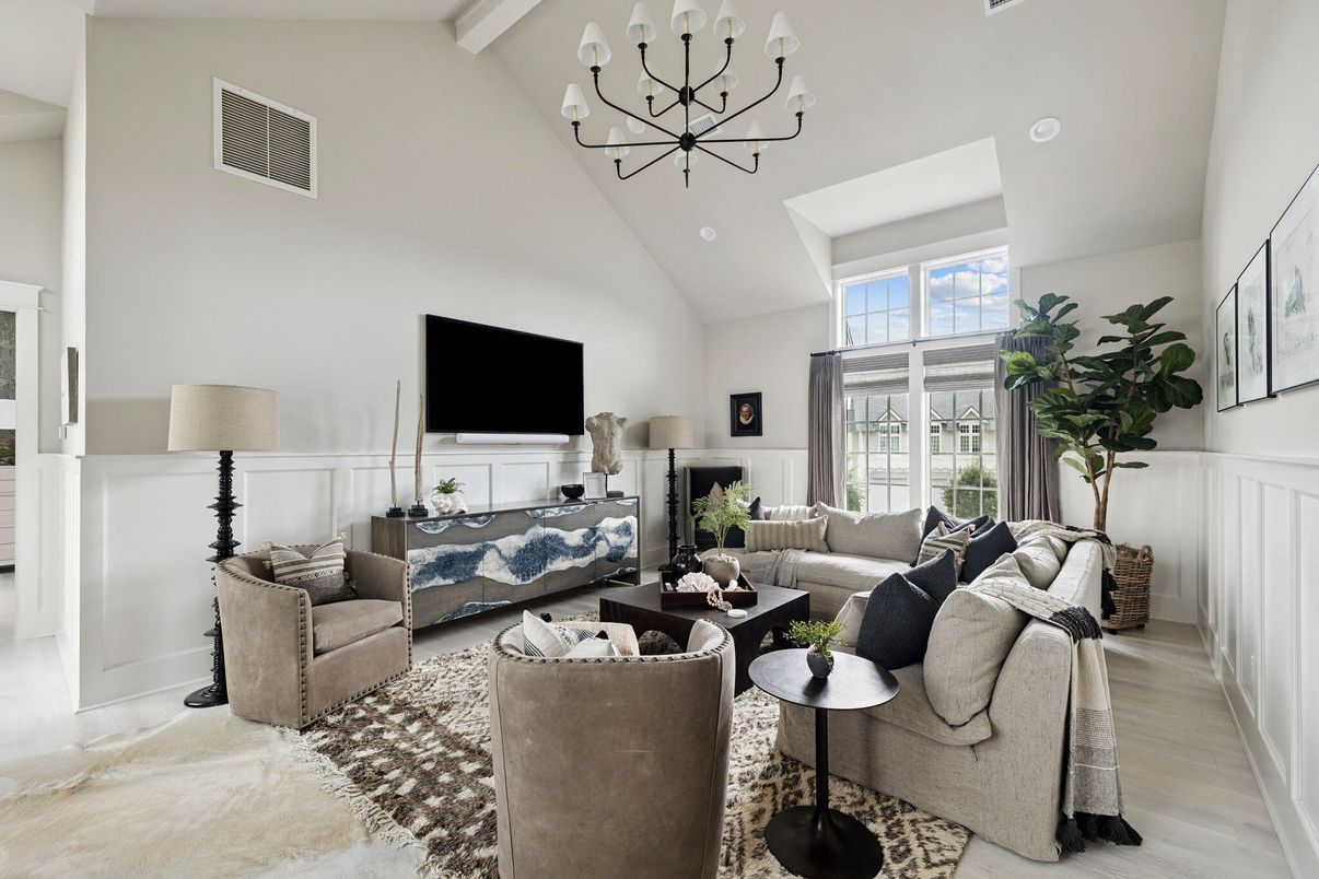 Chandelier, Interior, Living room, Wood Texture Flooring