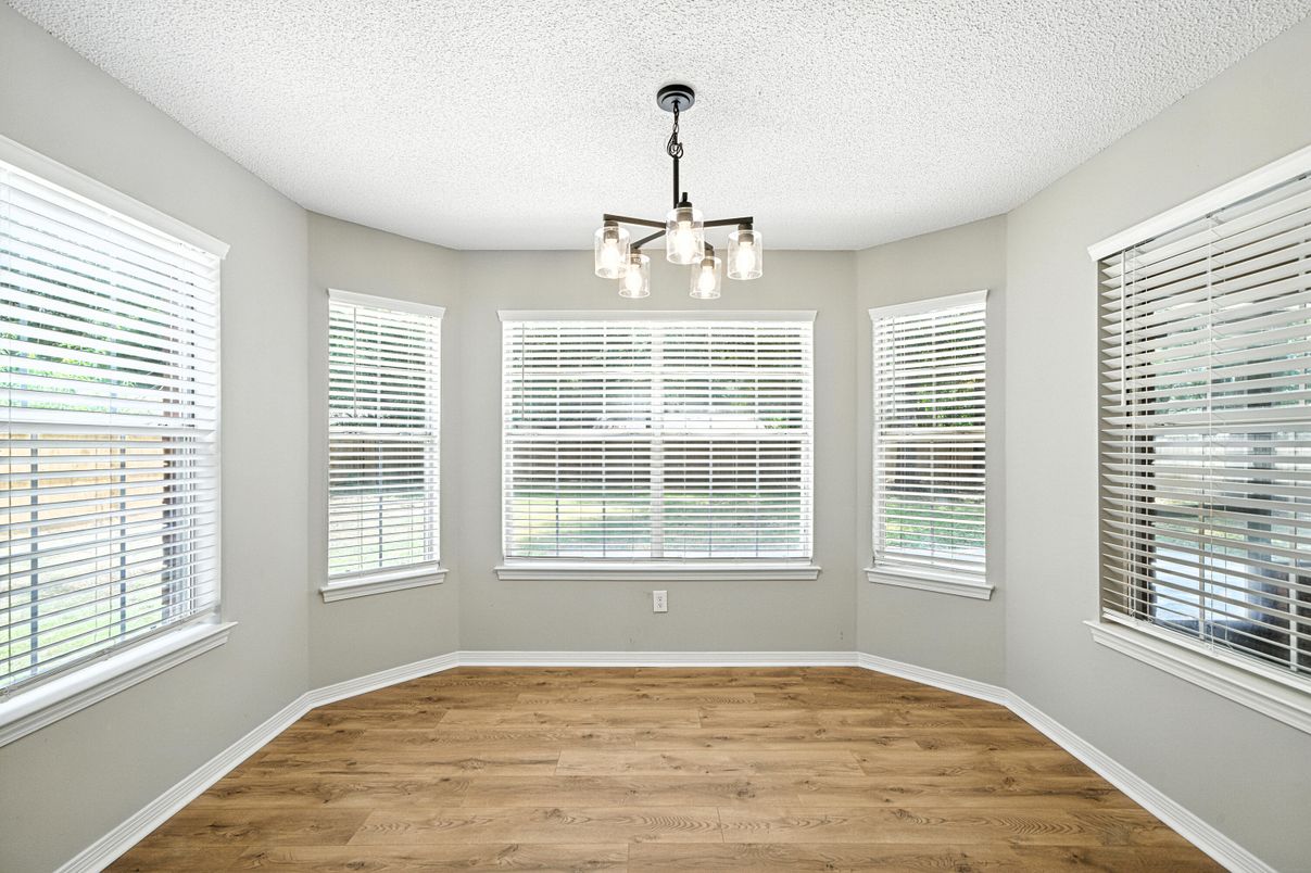 Empty room, Interior, Pendant Lights, Wood Texture Flooring