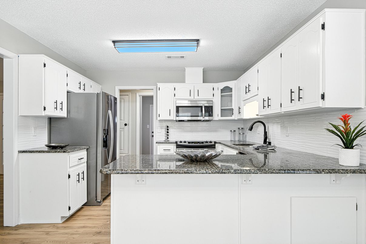 Interior, Kitchen, Stainless Steel Appliances, Wood Texture Flooring