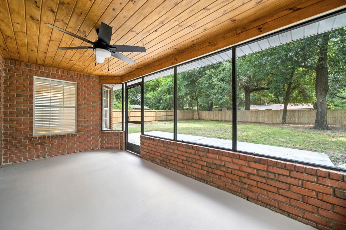 Empty room, Interior, Stone Walls, Sun Room, Wooden Ceilings