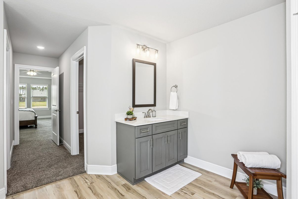 Bathroom, Bedroom, Interior, Recessed Lighting, Wood Texture Flooring