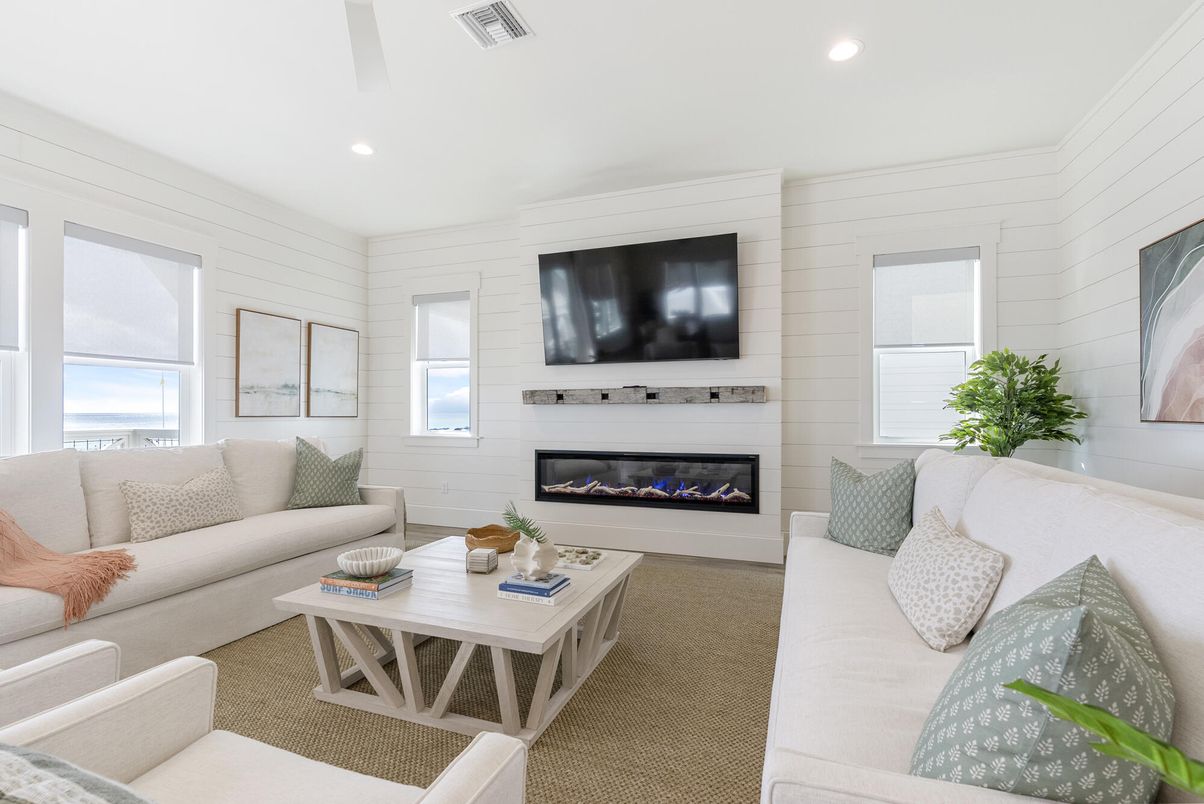 Fireplace, Interior, Living room, Recessed Lighting