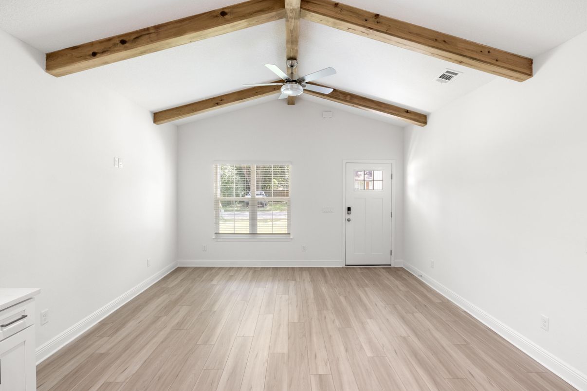 Empty room, Interior, Wooden Beams, Wood Texture Flooring