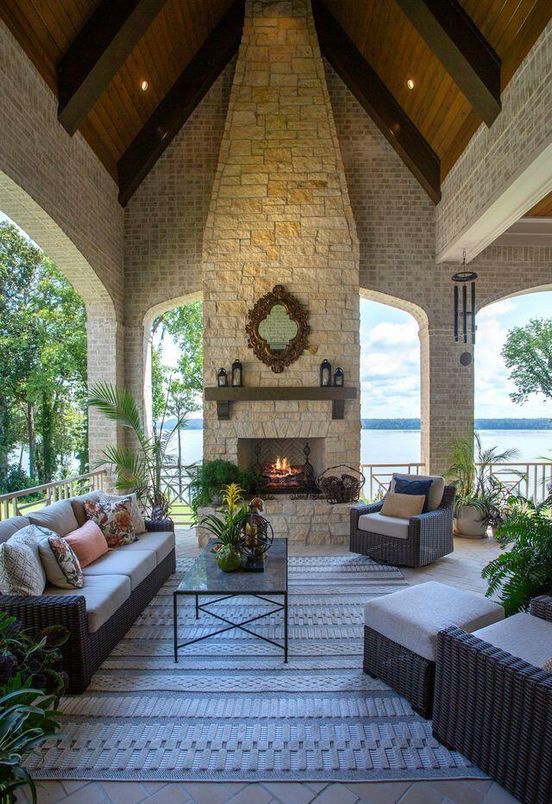 Exterior, Fireplace, Living room, Water