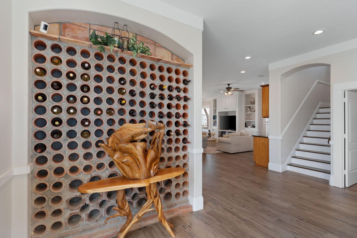 Interior, Recessed Lighting, Wine Storage, Wood Texture Flooring