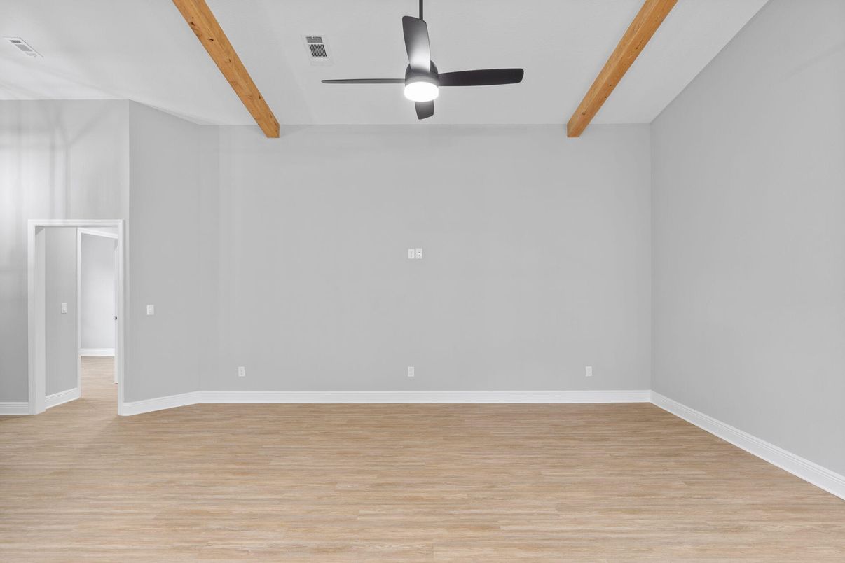Empty room, Interior, Wooden Beams, Wood Texture Flooring