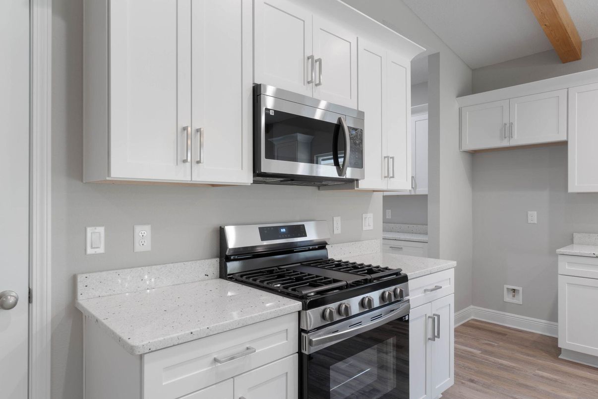 Interior, Kitchen, Stainless Steel Appliances, Wooden Beams, Wood Texture Flooring