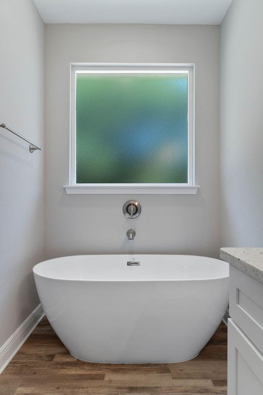 Bathroom, Free Standing Baths, Interior, Wood Texture Flooring