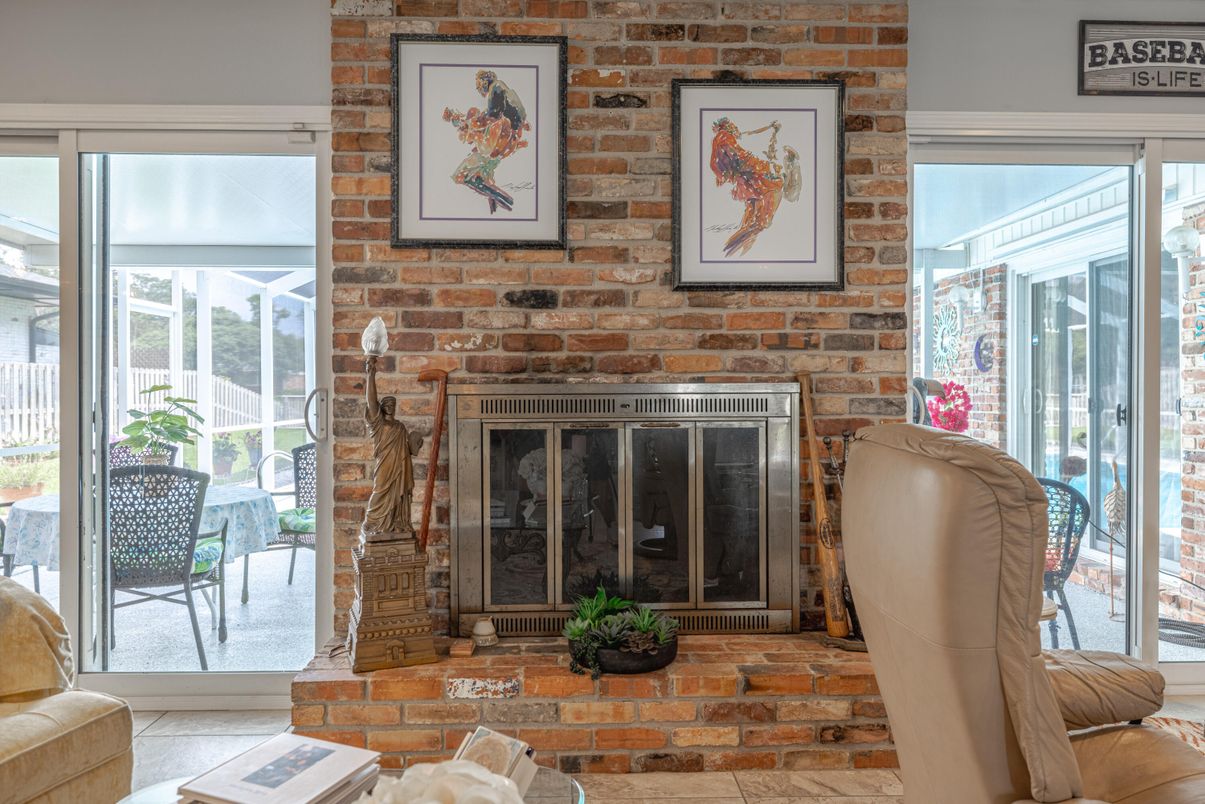 Fireplace, Interior, Stone Walls