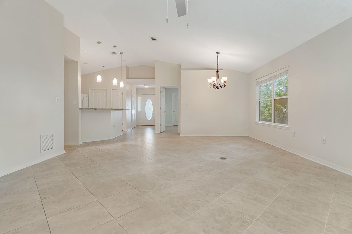 Chandelier, Empty room, Interior, Kitchen, Pendant Lights