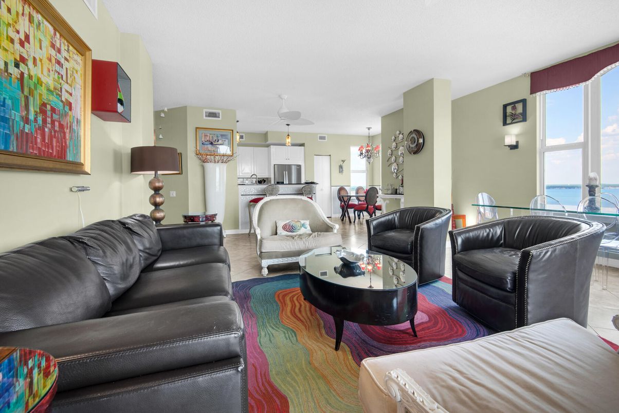 Dining room, Interior, Kitchen, Living room, Pendant Lights, Stainless Steel Appliances, Water