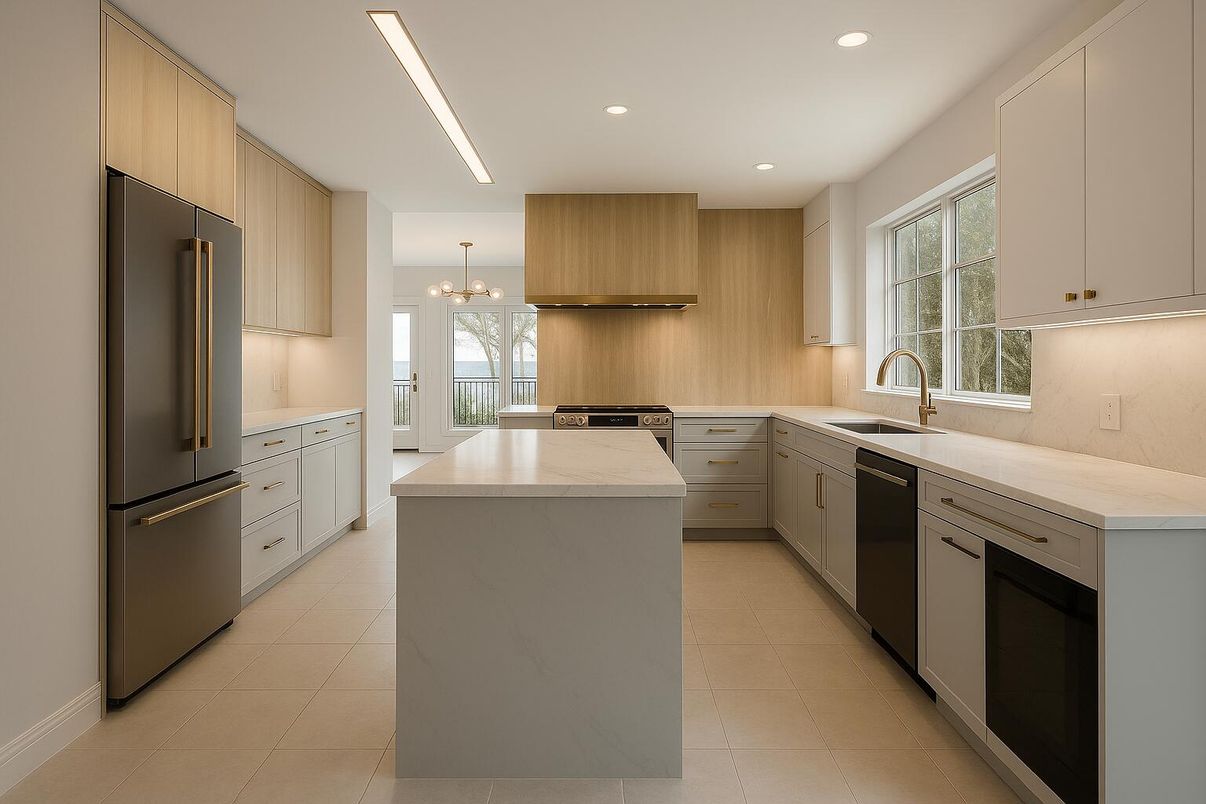 Chandelier, Interior, Kitchen, Recessed Lighting