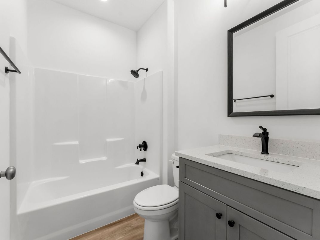 Bathroom, Interior, Recessed Lighting, Wood Texture Flooring