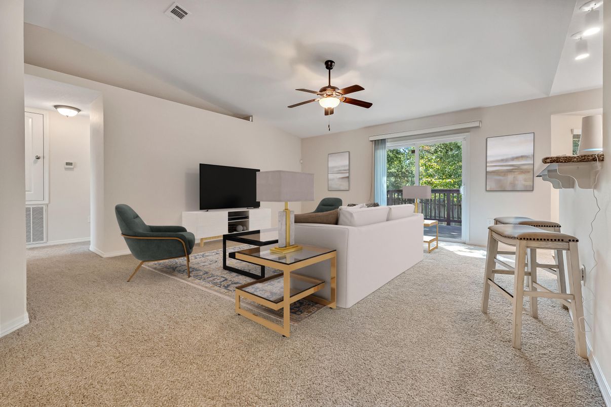 Interior, Living room, Recessed Lighting