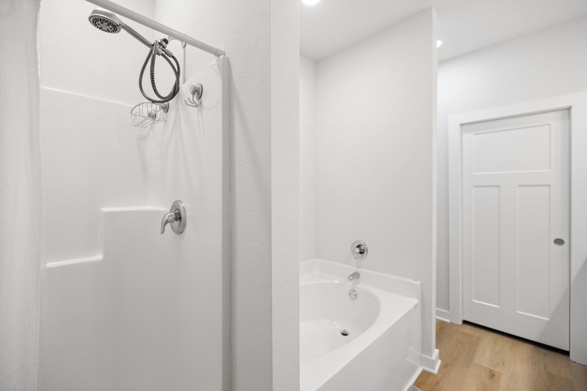 Bathroom, Interior, Recessed Lighting, Wood Texture Flooring