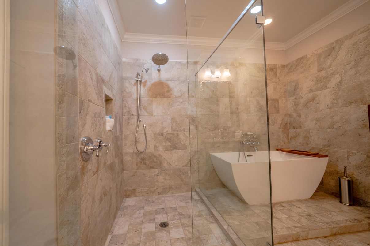 Bathroom, Free Standing Baths, Interior, Recessed Lighting