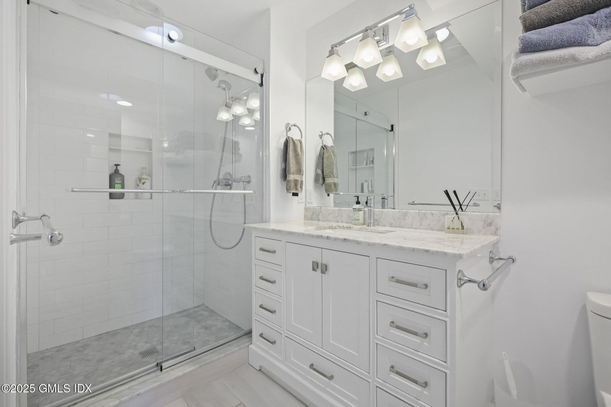 Bathroom, Dual Sink Vanities, Glass Shower, Interior