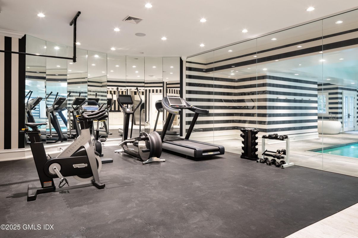 Fitness Equipment, Gym, Interior, Pool, Recessed Lighting
