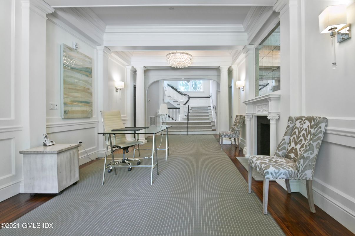 Fireplace, Home Office, Interior, Wood Texture Flooring