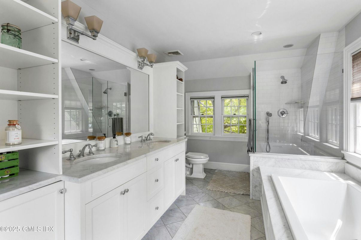 Bathroom, Dual Sink Vanities, Glass Shower, Interior