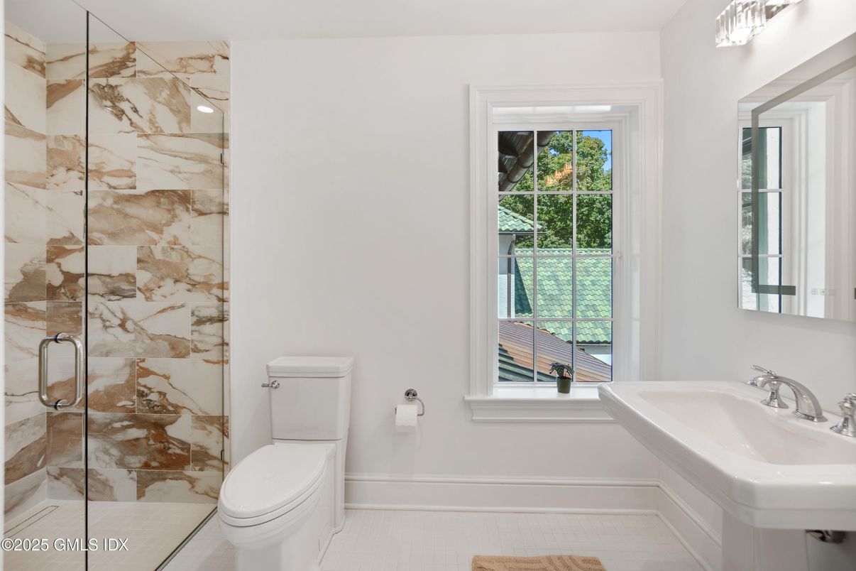 Bathroom, Glass Shower, Interior, Marble Walls