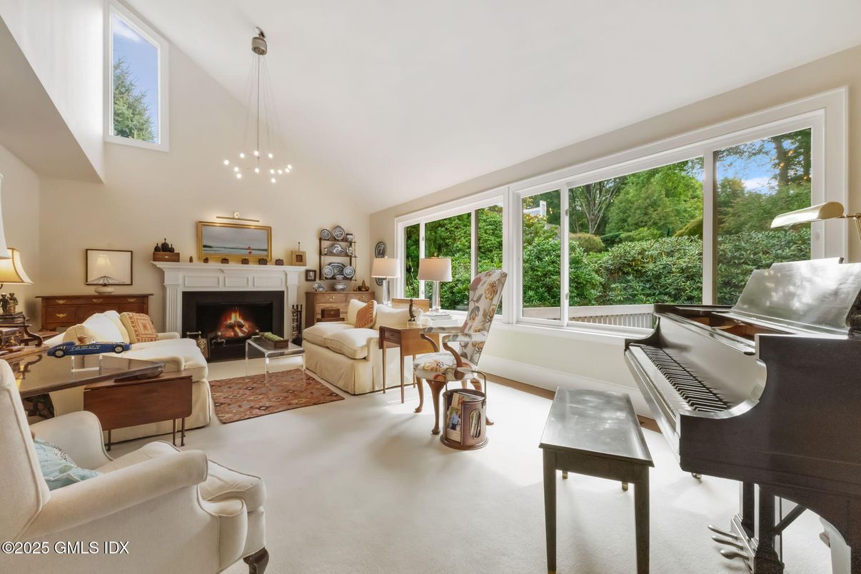 Fireplace, Interior, Living room, Pendant Lights, Piano
