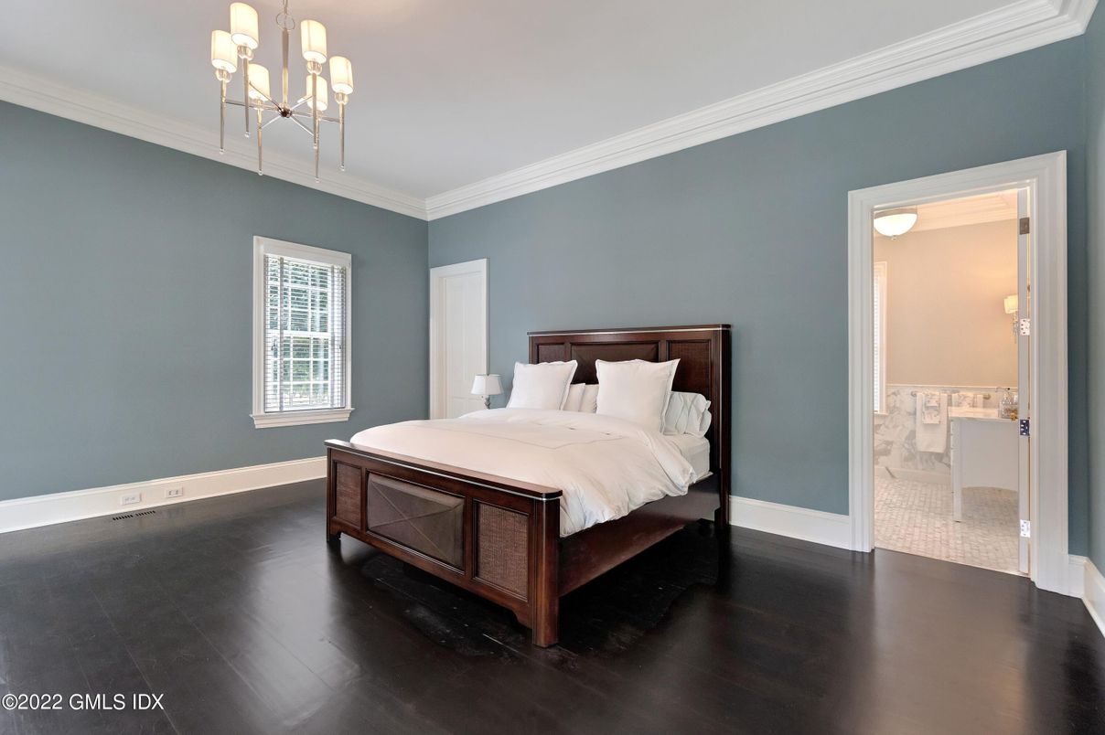 Bedroom, Chandelier, Interior, Wood Texture Flooring