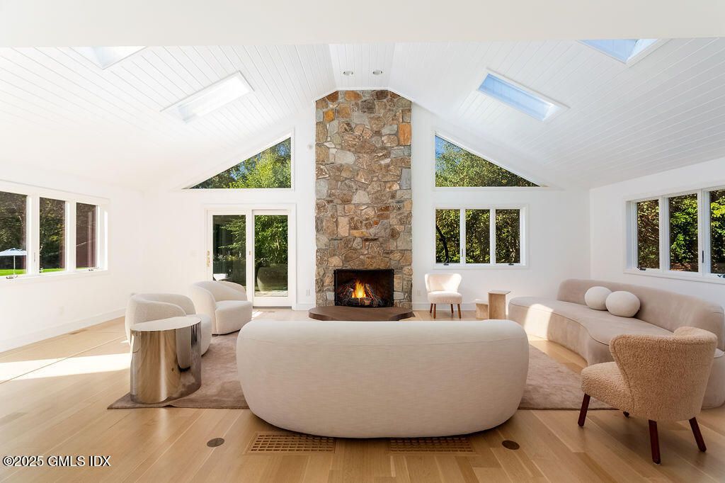 Fireplace, Interior, Living room, Stone Walls, Wood Texture Flooring