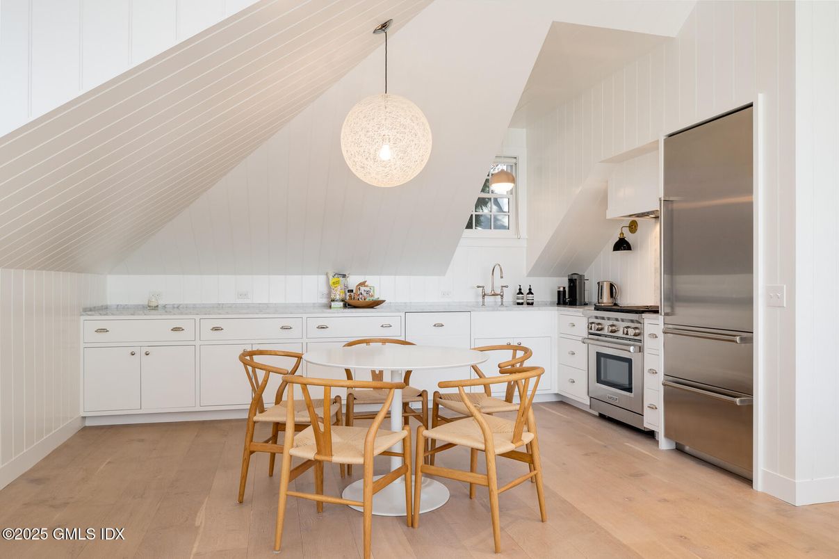 Interior, Kitchen, Pendant Lights, Stainless Steel Appliances, Wood Texture Flooring