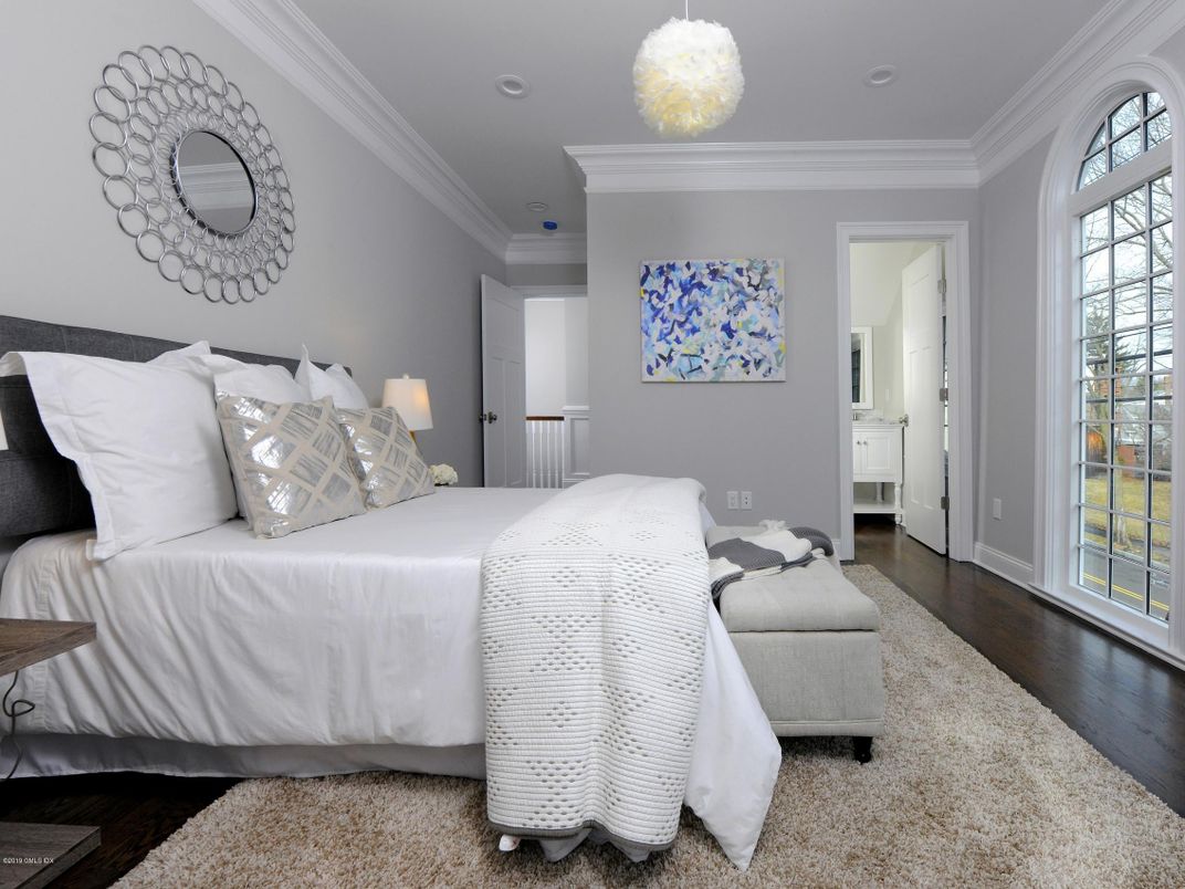 Bedroom, Interior, Pendant Lights, Recessed Lighting, Wood Texture Flooring