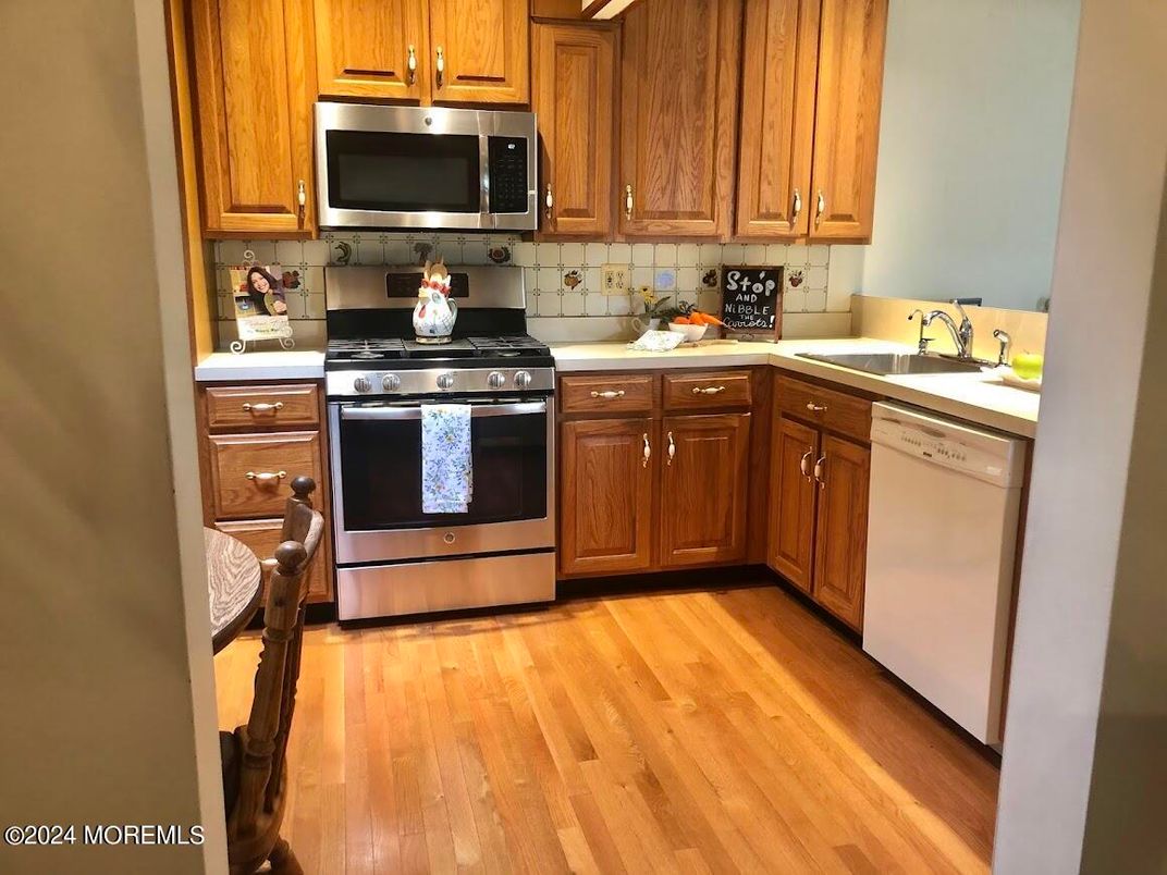 Interior, Kitchen, Stainless Steel Appliances, Wood Texture Flooring