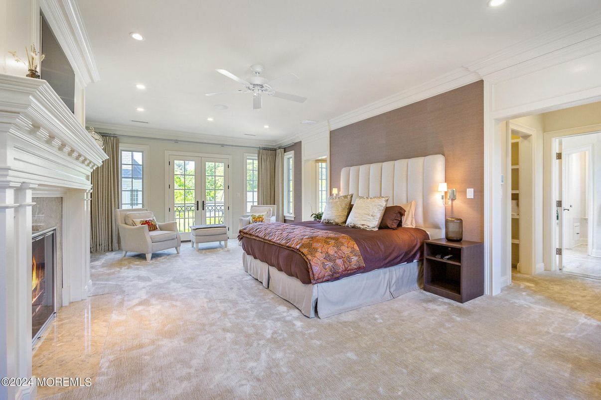 Bedroom, Fireplace, Interior, Recessed Lighting
